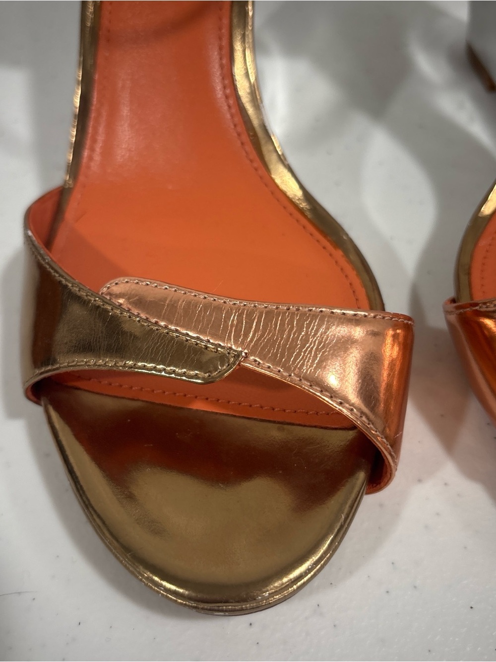 Via Spiga Gold and Silver Metallic Wedge Sandals - Picture 3 of 8